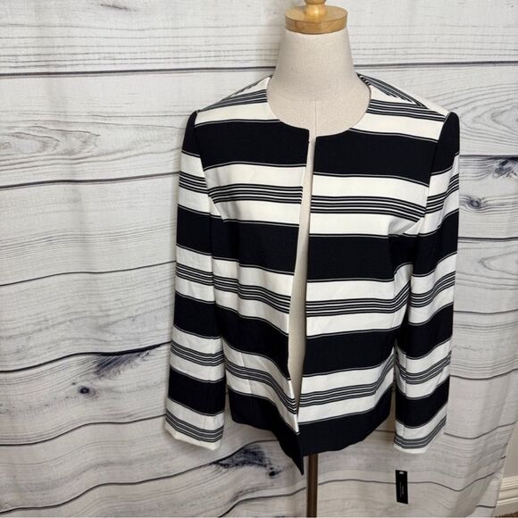 Black and White Striped Women's Jacket - Picture 1 of 5